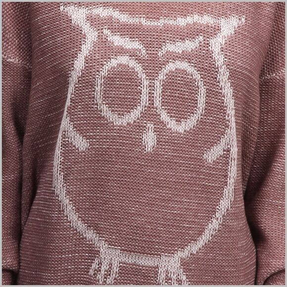 Mauve Owl Design Sweater - Picture 3 of 5